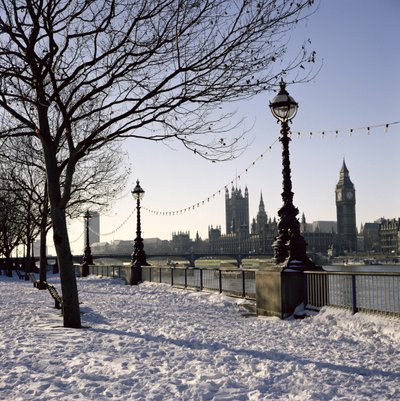 Big Ben, Westminster Abbey og Houses of Parliament i snøen av Unbekannt Unbekannt