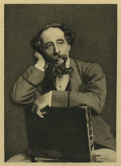 Charles Dickens, portrett etter fotografi av Herbert Watkins (f.1828) (mezzotint) av Unbekannt Unbekannt