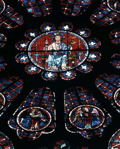 Kristus i Majestet; sørrosevindu, c.1226 av Unbekannt Unbekannt