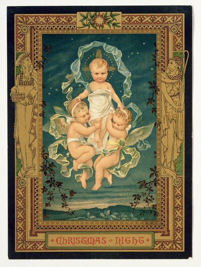 Julenatt, julekort, 1880-tallet av Unbekannt Unbekannt
