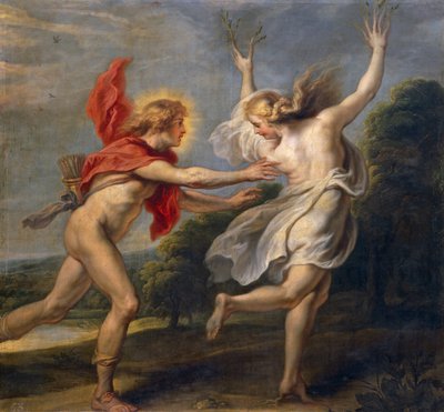 Daphne og Apollo (olje) av Unbekannt Unbekannt