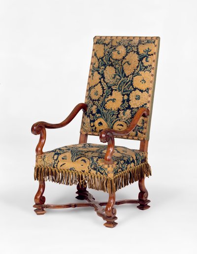 George II håndarbeidsdekket sofa, ca. 1745. Serpentinrygg, buede armer dekket av håndarbeid med utskårne cabrioleben. av Unbekannt Unbekannt