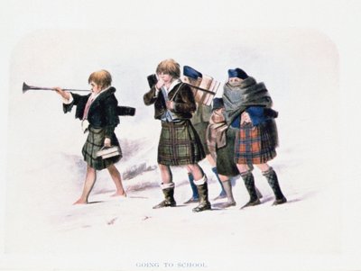 Going To School av R.R. McIan (farget lito) av Unbekannt Unbekannt
