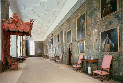 Hardwick Hall (1590-97), Interiør i Long Gallery, Derbyshire, Storbritannia av Unbekannt Unbekannt