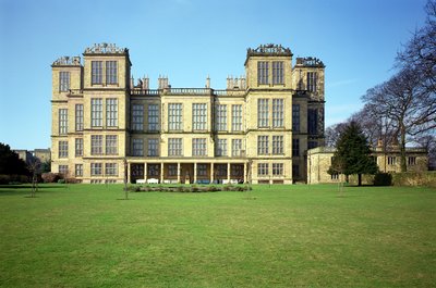 Hardwick Hall, utvendig utsikt, bygget 1590-97, Derbyshire, Storbritannia av Unbekannt Unbekannt