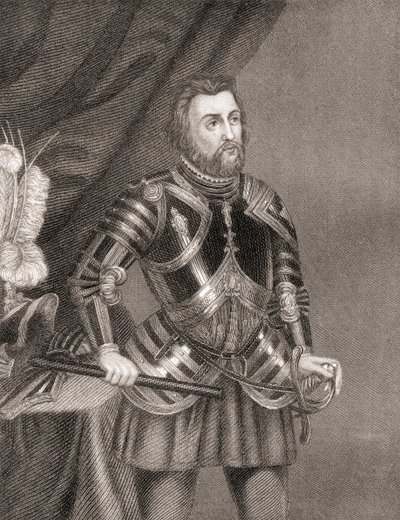 Hernán Cortés de Monroy y Pizarro, fra History of The Conquest of Mexico, utgitt 1850 av Unbekannt Unbekannt