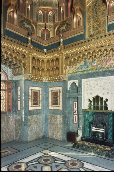 Interiør, Cardiff Castle, Wales, bygget ca. 1875 av Unbekannt Unbekannt