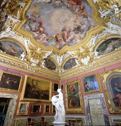 Interiør av Sala di Giove (Jupiter-rommet) med malerier av Pietro da Cortona, Palazzo Pitti, Firenze, Italia av Unbekannt Unbekannt