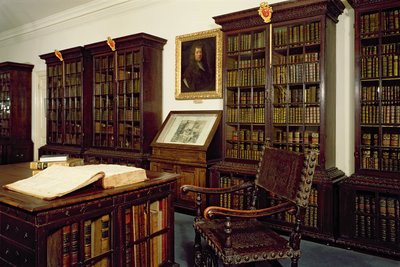 Innvendig utsikt over Pepys Library, Magdalene College, Cambridge av Unbekannt Unbekannt