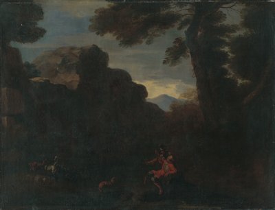Landskap med figural stav av Unbekannt Unbekannt