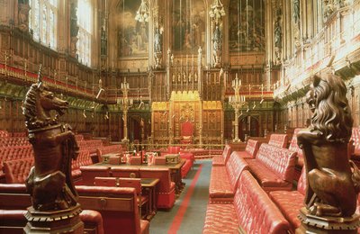 Palace of Westminster, interiøret i House of Lords ca. 1844, Augustus Welby Pugin (1812–52) av Unbekannt Unbekannt