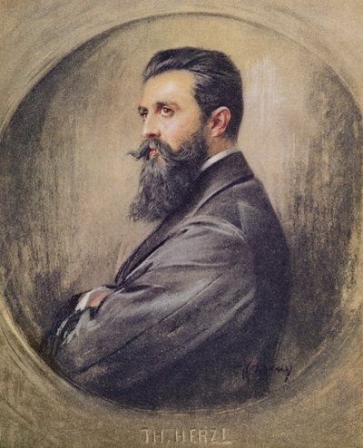 Portrett av Theodor Herzl (1860-1904) (pastell på papir) av Unbekannt Unbekannt