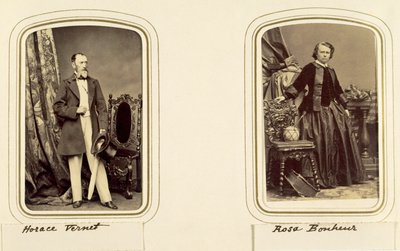 Portretter av Horace Vernet og Rosa Bonheur (sepia-bilde) av Unbekannt Unbekannt