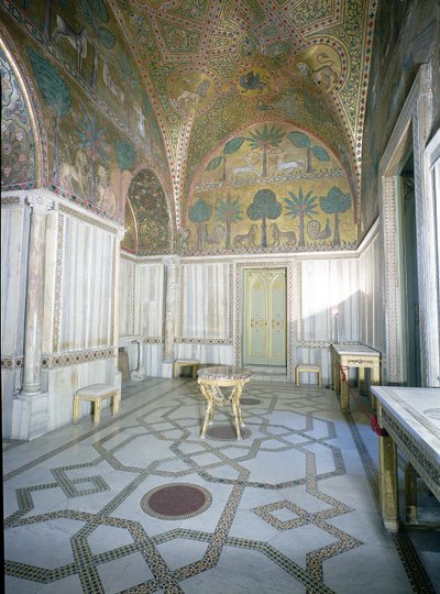 Sala di Ruggero av arabiske og bysantinske håndverkere, Palazzo dei Normanni, Palermo, Italia av Unbekannt Unbekannt