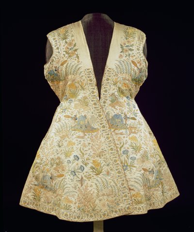 Sateng jaktfrakk brodert med silke i kjedesøm, Nord-indisk (Mughal), første halvdel av 1600-tallet (sateng og silke) av Unbekannt Unbekannt