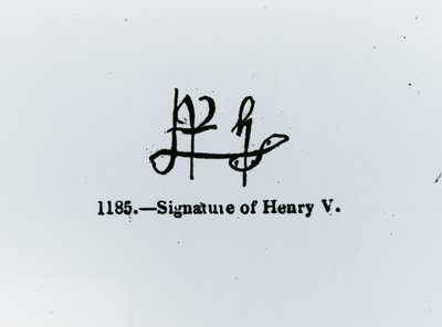 Signatur av Henry V (1387-1422) av Unbekannt Unbekannt