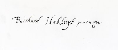 Signatur av Richard Hakluyt (ca. 1552-1616) av Unbekannt Unbekannt