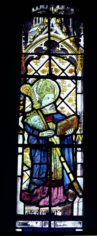 St. Cuthbert bærer kong Oswalds hode, britisk, 1400-tallet av Unbekannt Unbekannt