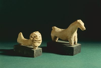 Terracotta løve og hest, Mohenjodaro 2300-1750 f.Kr av Unbekannt Unbekannt