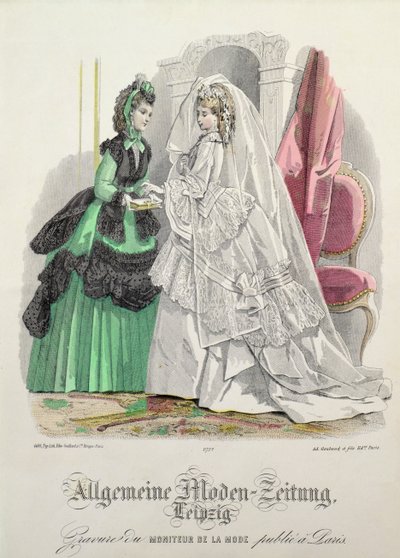 The Bride, German Fashions fra Leipzig fra Moniteur de la Mode av Unbekannt Unbekannt