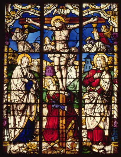 Korsfestelsen, glassmalerier, sannsynligvis fra Abbey of Altenberg, nær Köln, kanskje designet av maleren kjent som Master of the Holy Kindred, ca. 1500 av Unbekannt Unbekannt
