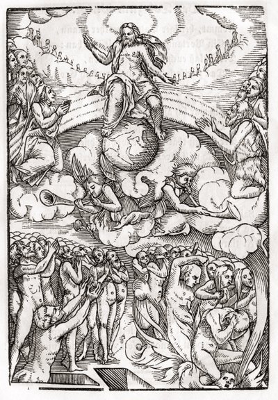The Last Judgement, basert på et tresnitt av Hans Holbein (149798-1543) den yngre, fra 