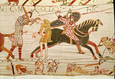 Normannerne dreper Harolds menn, Bayeux Tapestry av Unbekannt Unbekannt