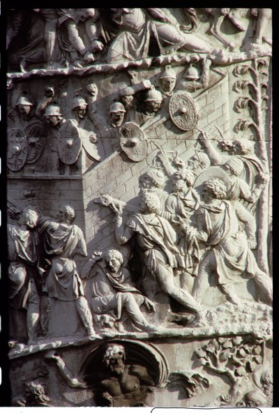 Trajans-søylen, bygget for å feire seieren over dakerne, muligens designet av Apollodorus fra Damaskus, 113 e.Kr. (detalj) av Unbekannt Unbekannt
