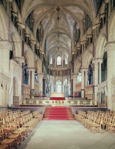 Utsikt over koret, Canterbury Cathedral, bygget 1098-1130 av Unbekannt Unbekannt