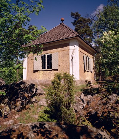 Utsikt over prøvelageret til hjemmet til Carl Linnaeus, Hammarby, Uppsala, Sverige, foto av Unbekannt Unbekannt