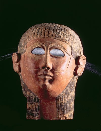 00368 Skjeggmaske, fra Kartago, Tunisia, fønikisk, 4. århundre f.Kr. (støpt, malt terrakotta) av Unbekannt