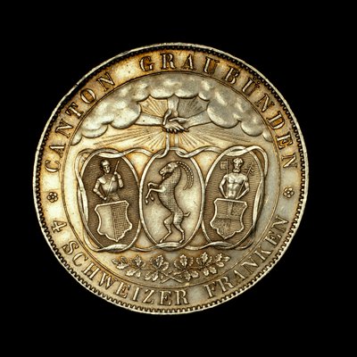 4 sveitsiske franc, sveitsisk mynt av Unbekannter Künstler