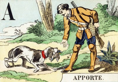 A: Apporte - The Hunting Alphabet, ca. 1890 (gravering) av Unbekannt