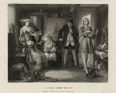 En scene fra Midas, Storbritannia, ca. 1850 (gravering) av Unbekannter Künstler