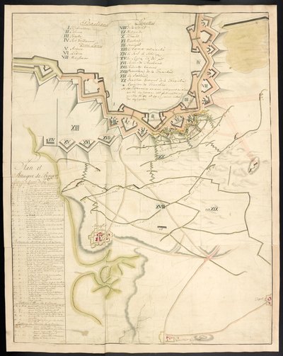 A tinted plan of the siege works. Journal of the siege of Bergen op Zoom, by the French, in 1747; preceded by an account of the state of the French artillery at that time.   1376769   no       norwegian Successfully Translated  Original: Colcha Translat: C av Unbekannter Künstler