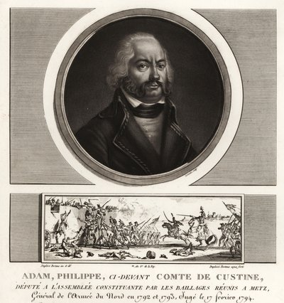 Adam Philippe, Comte de Custine, fransk revolusjonær general, henrettet for forræderi 1793 av Unbekannt