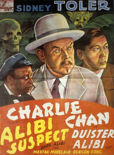 Plakat for filmen Charlie Chan: Alibi suspect (mørkt alibi) regissert av Phil Karlson med SidneyToler av Unbekannt