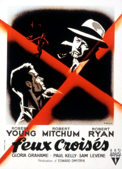 Crossfire filmplakat av Edward dMytryk med Robert Young Robert Mitchum og Robert Ryan 1947 av Unbekannt