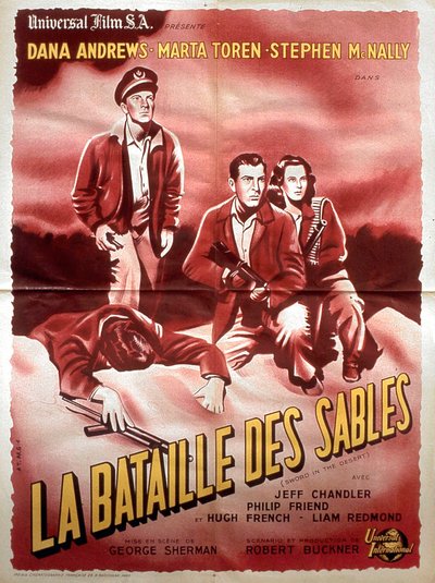 Plakat av filmen Battle of the Sands av GeorgeSherman med Dana Andrews Marta Toren og Stephen Mc Nally 1949 av Unbekannt