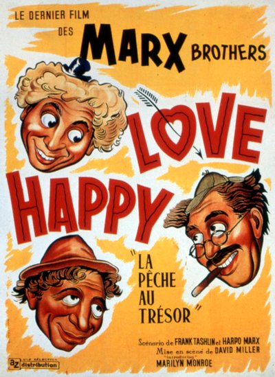 Plakat for filmen Treasure Fishing, LOVE HAPPY, av DAVIDMILLER med Marx Brothers 1949 av Unbekannt