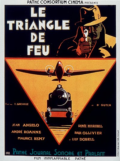 Plakat for filmen The Triangle of Fire av Edmond Greville med Jean Angelo 1932 av Unbekannt