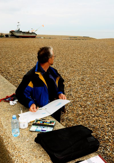 Aldeburgh strand - akvarell av Unbekannt
