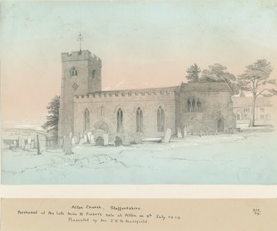Alton Church: blyanttegning, nd [?1800-tallet] av Unbekannt