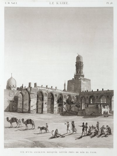 En gammel moske nær Bab el-Nasr, Kairo, Egypt, ca 1798 av Unbekannt