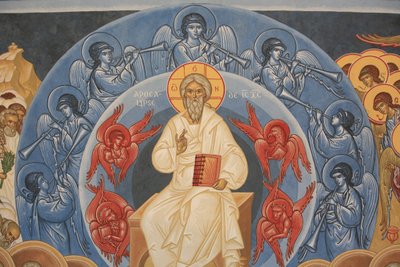 Verdens undergang. Saint-Antoine-le-Grand ortodokse kirke Saint-Laurent-en-Royans Frankrike av Unbekannt