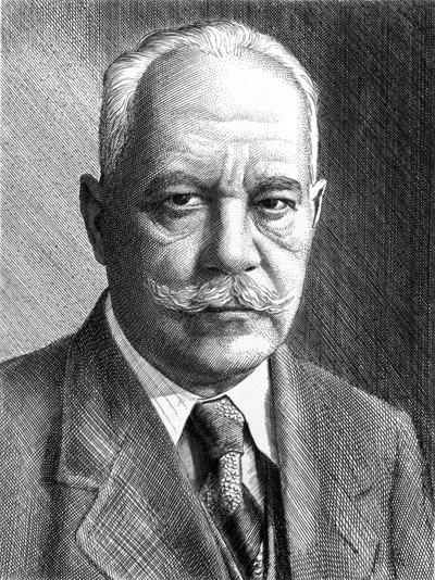 Arnold Sommerfeld , tysk fysiker, c1910-1920 av Unbekannt