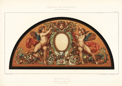 Art nouveau-skjerm i Wroclaw Museum, Polen, 1890 (kromolitografi) av Unbekannter Künstler