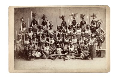 Ashanti gruppeforelesning, Tyskland 1890-tallet (s/hvitt-bilde) av Unbekannt