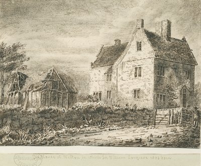 Baswich Village - huset til Sir William Congreve: blyant- og vasketegning, nd [?18. århundre] av Unbekannt