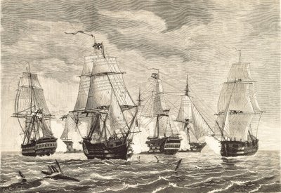 Slaget ved Trafalgar (21. oktober) av Unbekannter Künstler